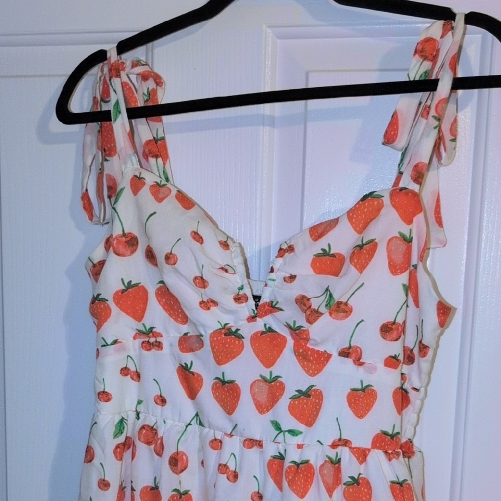 Crystal Doll White and Red Smocked Dress